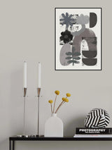 Nature Abstract Cut Out In Black and White Poster och Canvastavla