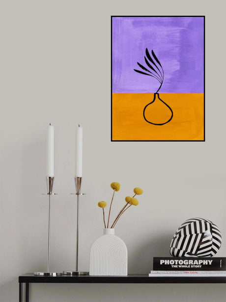 Gold Lavender Vase Poster och Canvastavla