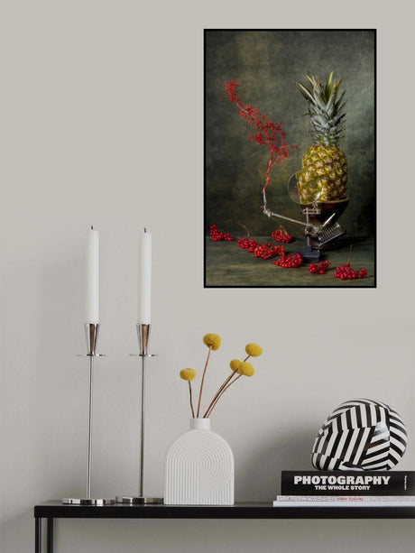 Still life with viburnum and pineapple Poster och Canvastavla