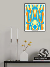 Pattern Bizarre In Bright Blue Poster och Canvastavla