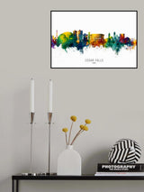 Cedar Falls Iowa Skyline Poster och Canvastavla