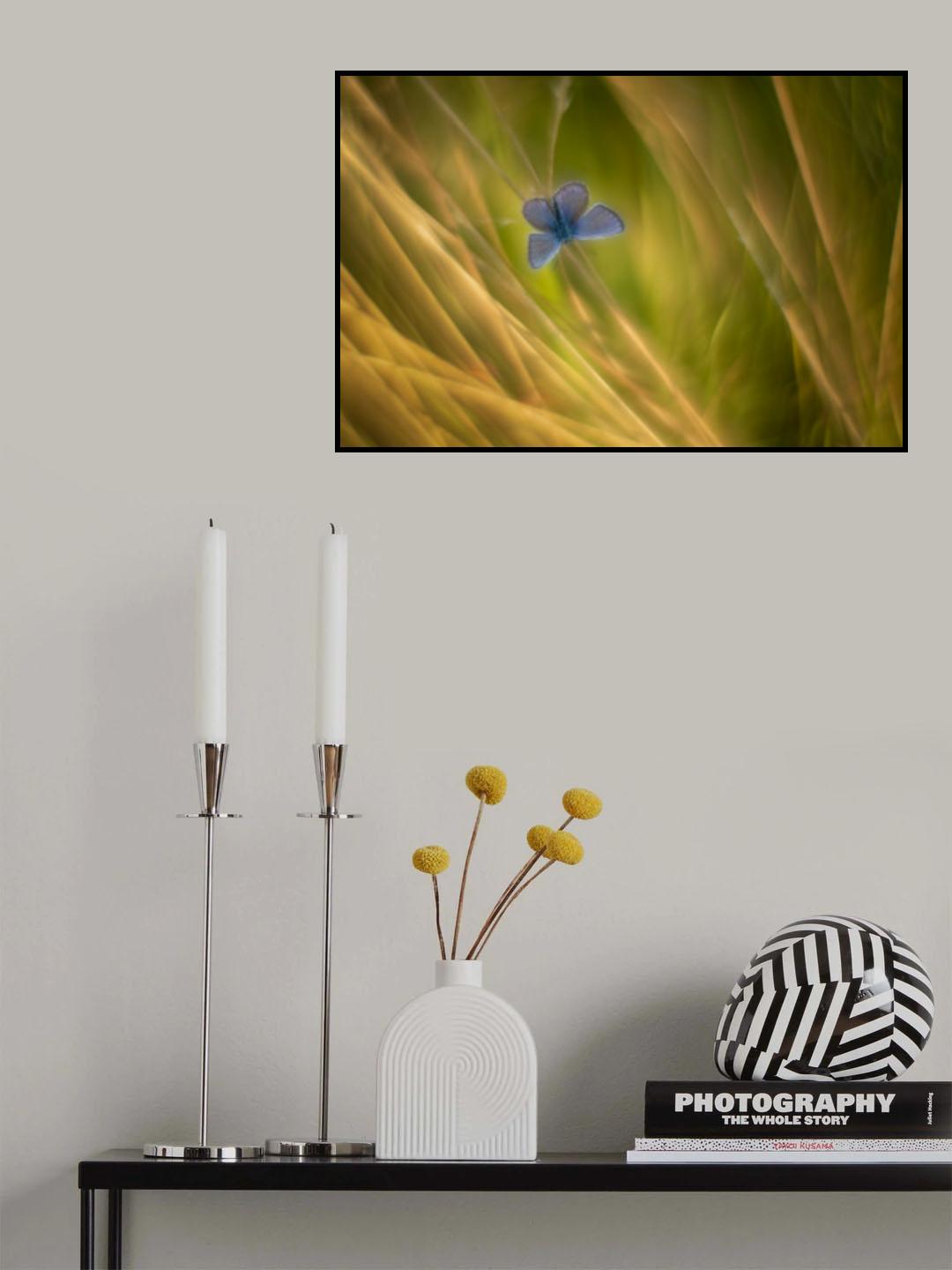 Silvery Blue Poster och Canvastavla