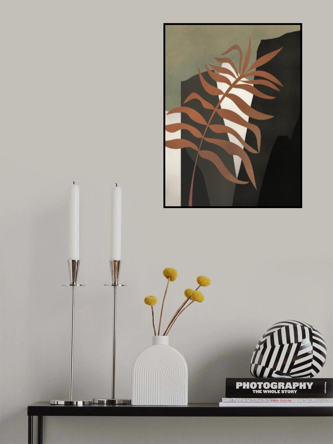 Tropical Abstract With Palm Leaf Poster och Canvastavla