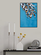 Blue leopard print animal leaf Poster och Canvastavla