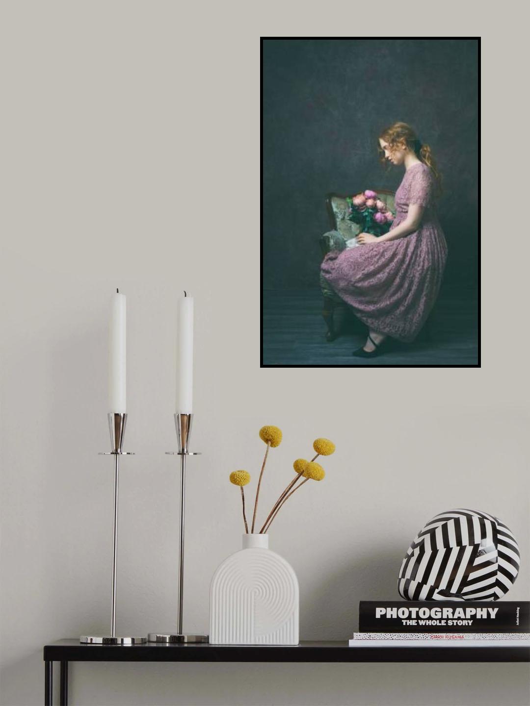 the girl with the flowers Poster och Canvastavla
