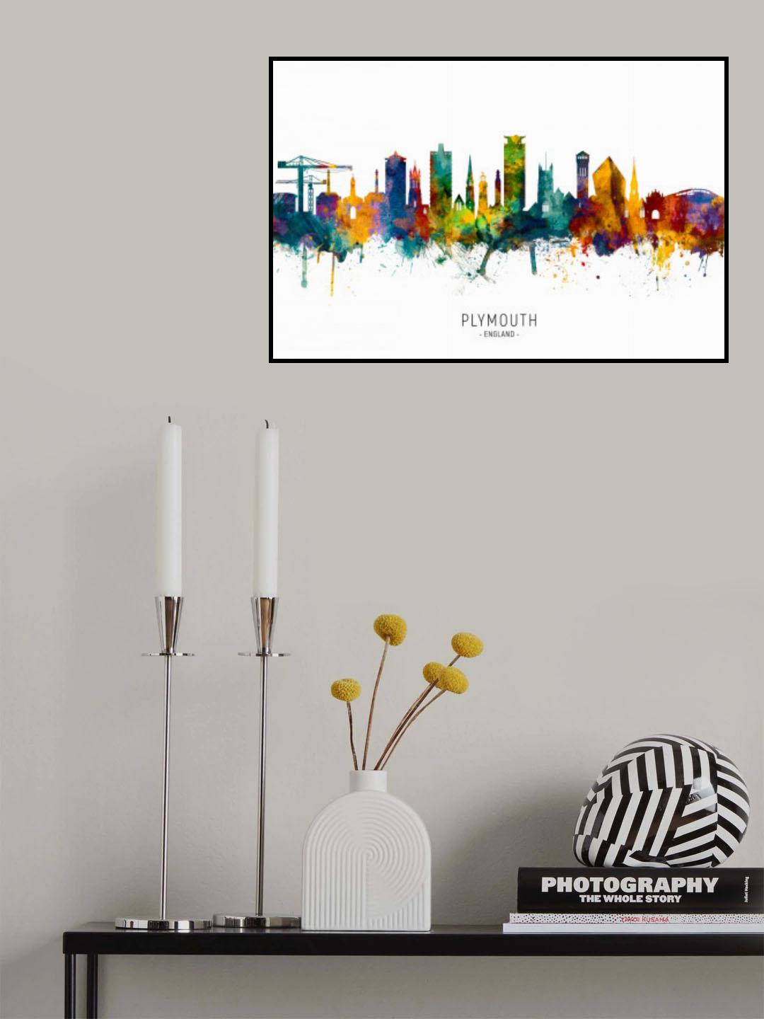 Plymouth England Skyline Poster och Canvastavla