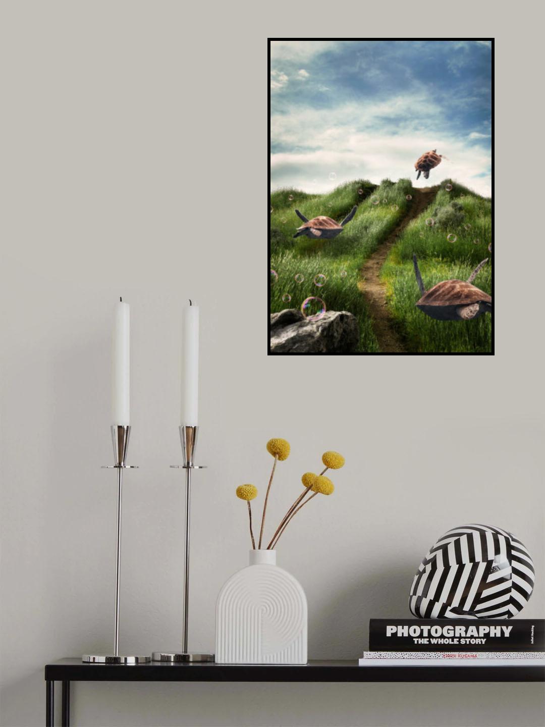 Turtles in the Green Fields Poster och Canvastavla