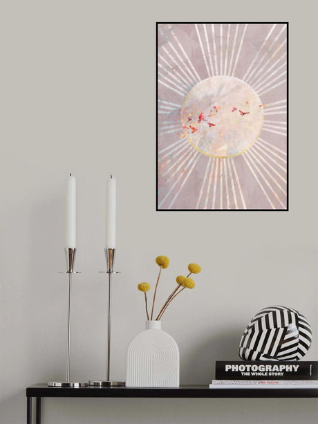 Sun birds pink Poster och Canvastavla