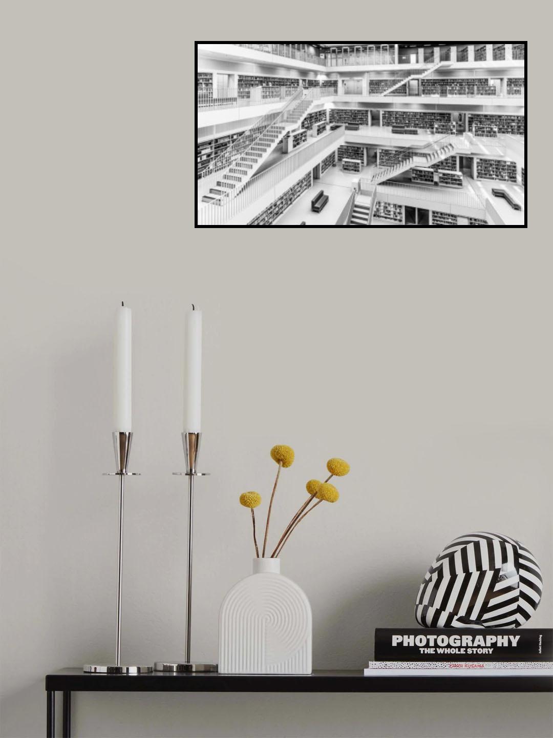 Library Stuttgart Poster och Canvastavla