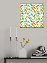 Floral Branches Orange Olive Poster och Canvastavla