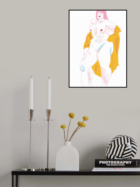 White And Yellow Nude Poster och Canvastavla