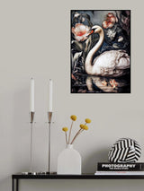 Floral and swan Poster och Canvastavla