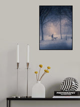 A winter storm walk in the park Poster och Canvastavla