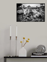 In a Mundari cattle camp. Poster och Canvastavla