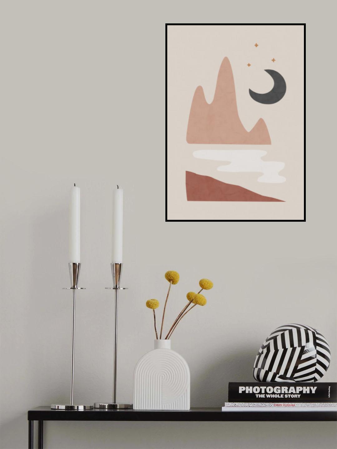 Landscape & Moon Poster och Canvastavla
