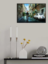Cyclist in the alley Poster och Canvastavla