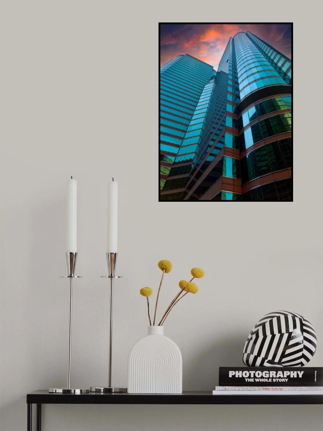 Hong Kong City Sunset Poster och Canvastavla