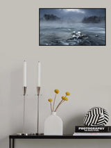 Frosty morning at the river Poster och Canvastavla