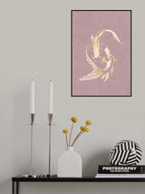 Pink gold koi fish 2 Poster och Canvastavla