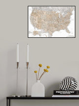 Highly detailed map of the United States Abey Poster och Canvastavla