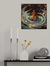 Swirling Through Space Collage Art Poster och Canvastavla