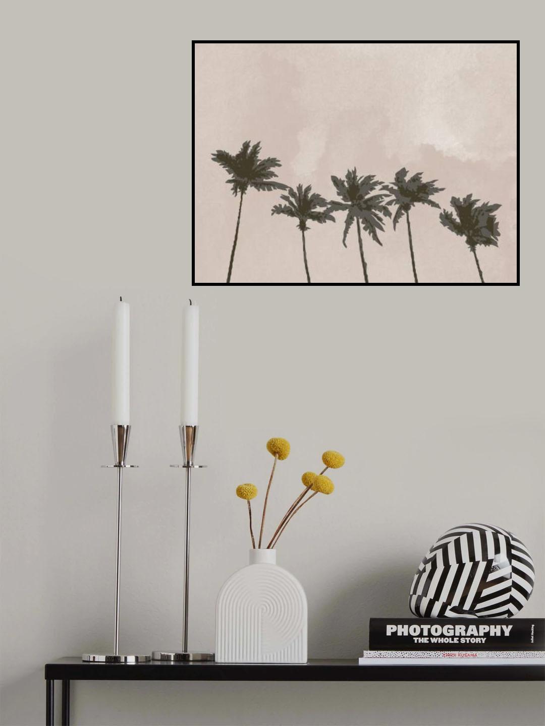 Windy Palm Trees Poster och Canvastavla