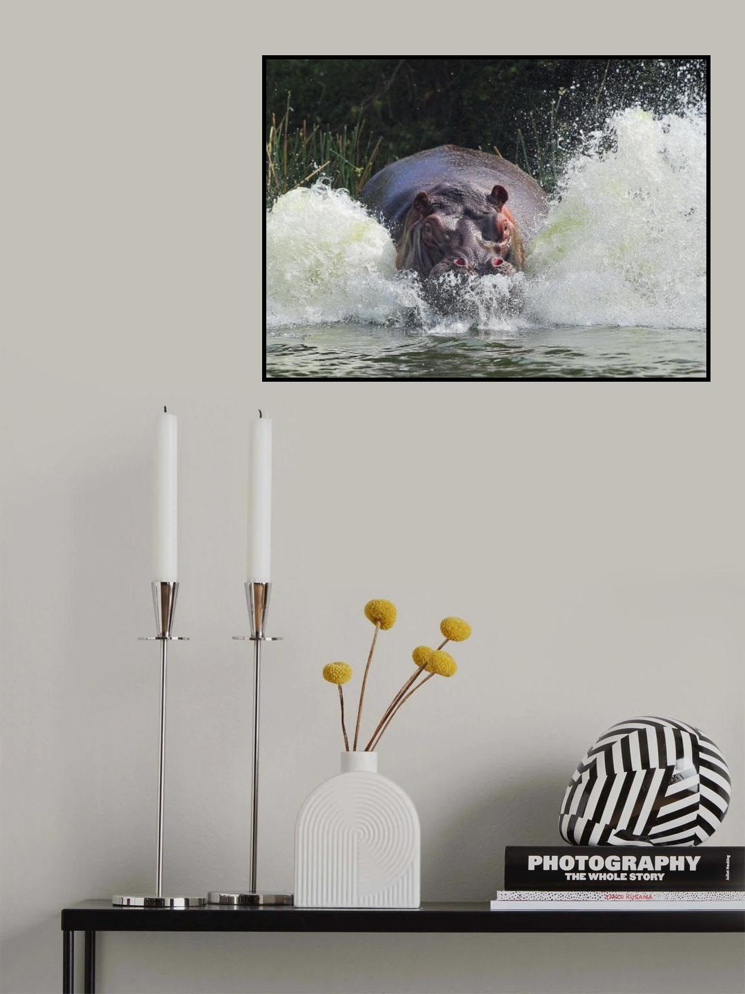 It's Not A Bird, It's Not A Plane, It's An ANGRY Hippo ! Poster och Canvastavla