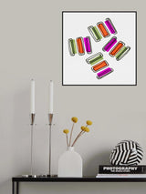 Rectangle Shapes Groupie Green Purple Orange Poster och Canvastavla