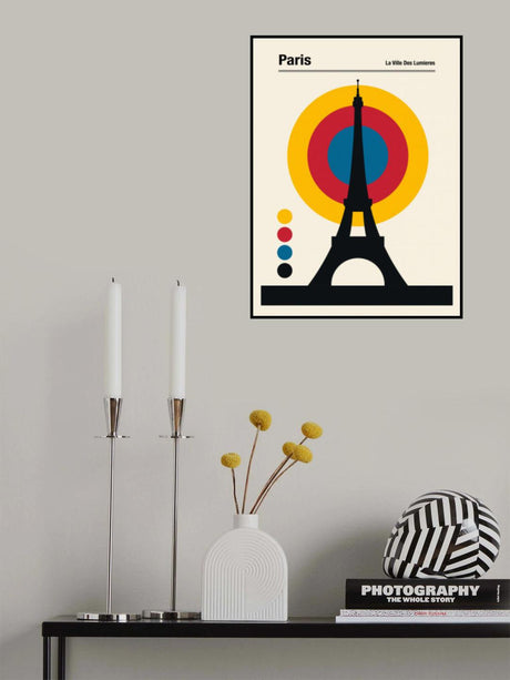 Paris Eiffel Tower Retro travel Print Poster och Canvastavla