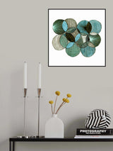 Circles Interlocking 2 Green Gray Abstract Poster och Canvastavla