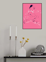 A Girl Sleeping Back View Pink Poster och Canvastavla