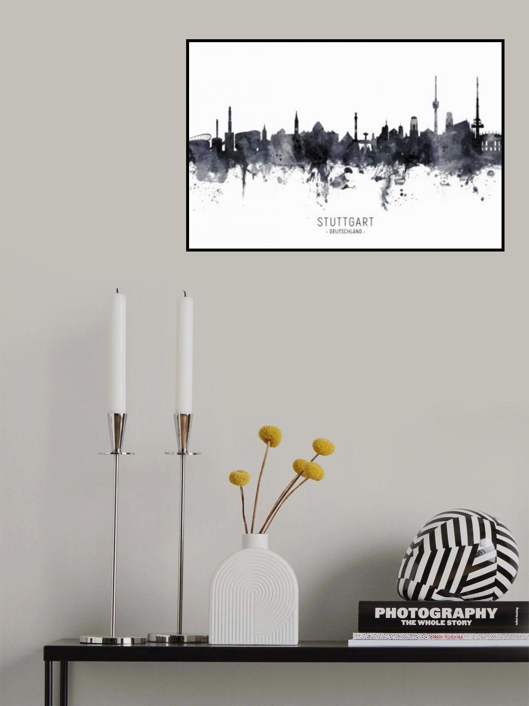 Stuttgart Germany Skyline Poster och Canvastavla