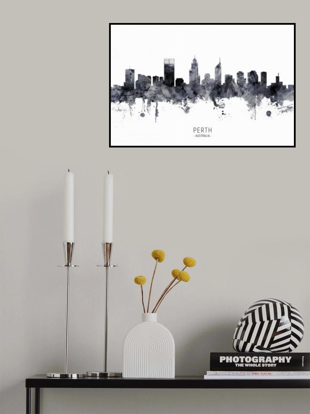 Perth Australia Skyline Poster och Canvastavla