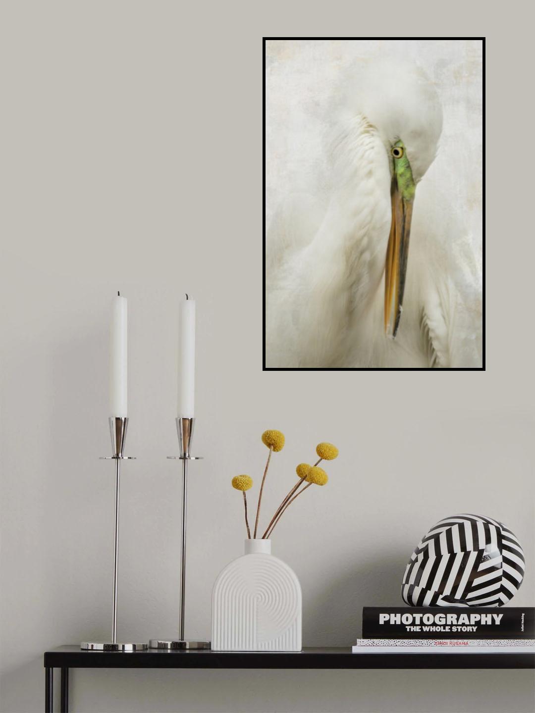 Egret Art Poster och Canvastavla