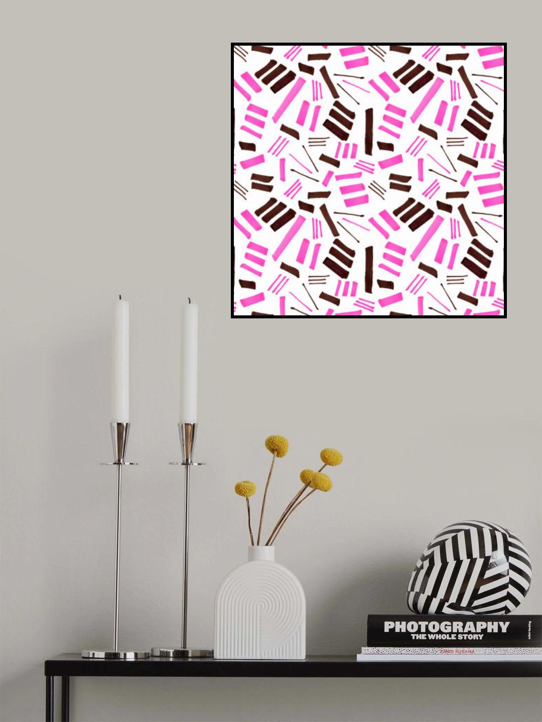 Marks Geometric Abstract 2 pink Brown Poster och Canvastavla