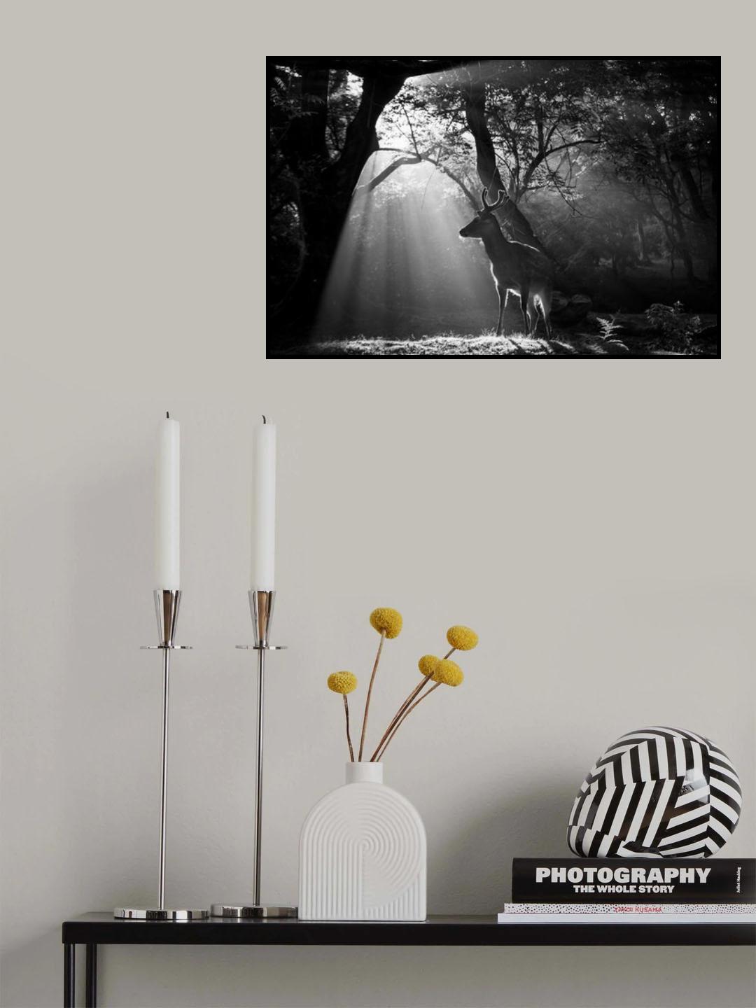 Light and Deer Poster och Canvastavla