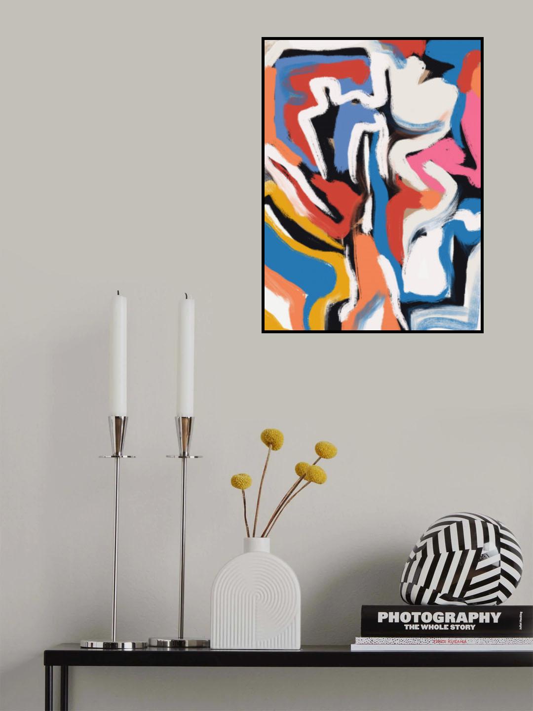 Bold colorful brushstrokes 02 Poster och Canvastavla