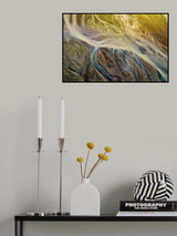 Spectral Serenity: Glacial Rivers at Sunset Poster och Canvastavla