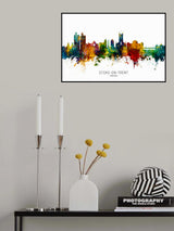Stoke-on-Trent England Skyline Poster och Canvastavla