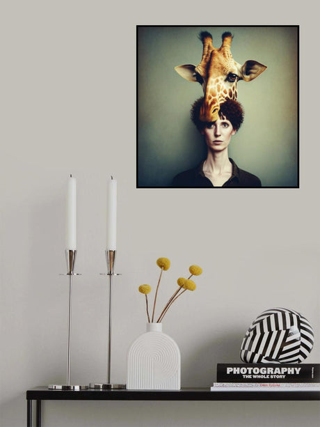 Giraffe Woman Poster och Canvastavla