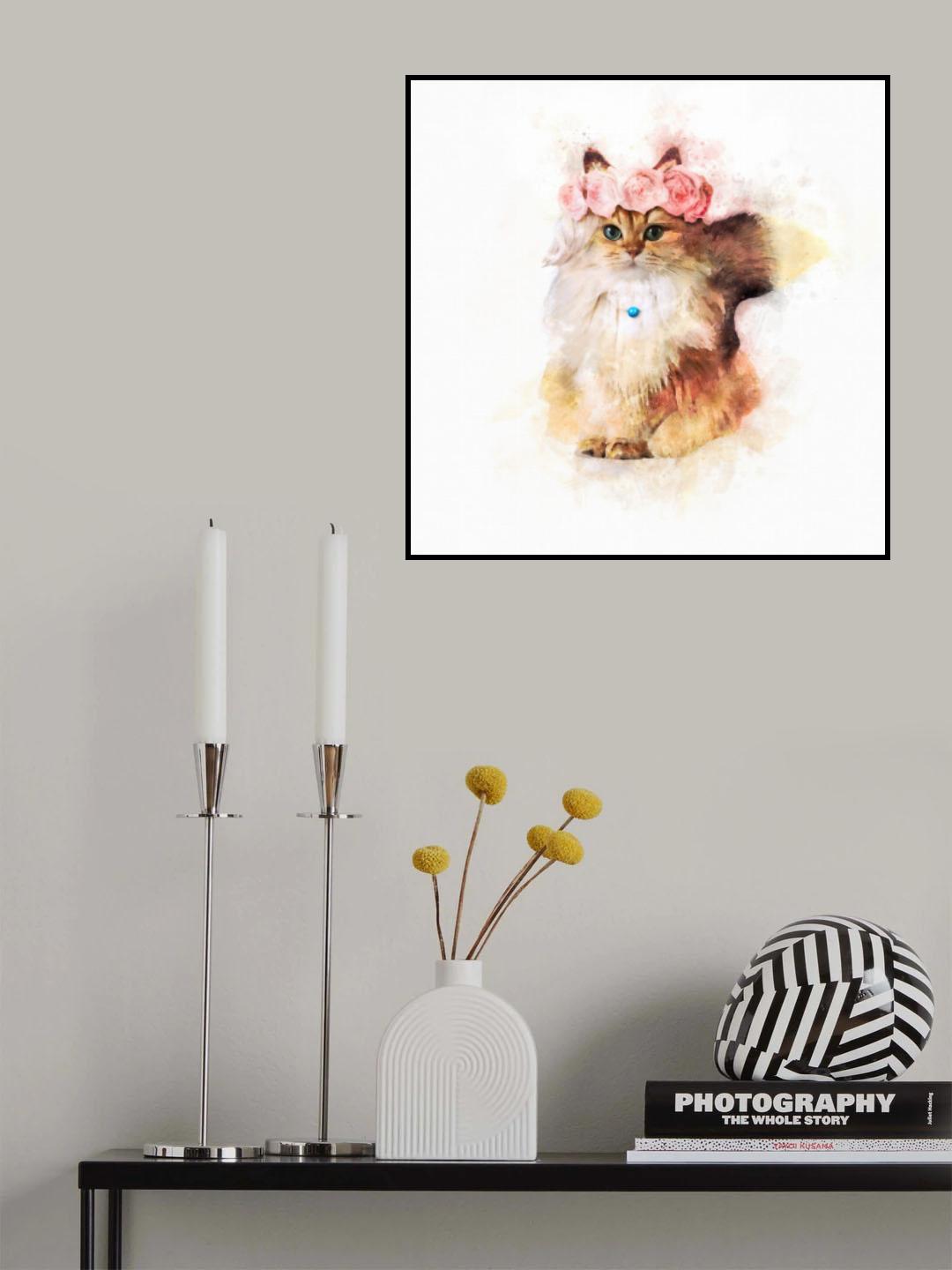 Rose Cat Poster och Canvastavla