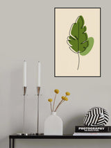Abstract One Line Leaf Drawing Iii Poster och Canvastavla