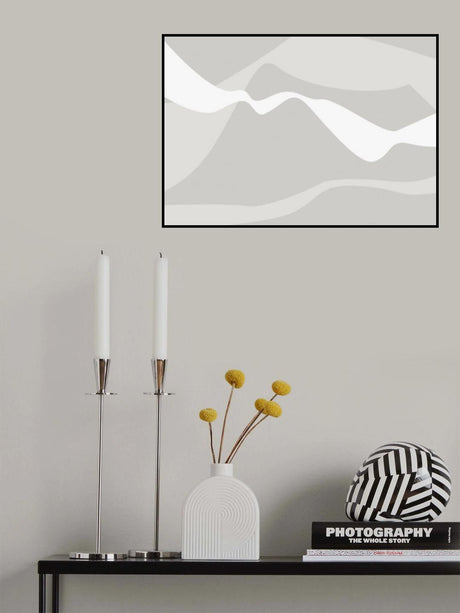Mountain Waves Warm Gray Poster och Canvastavla