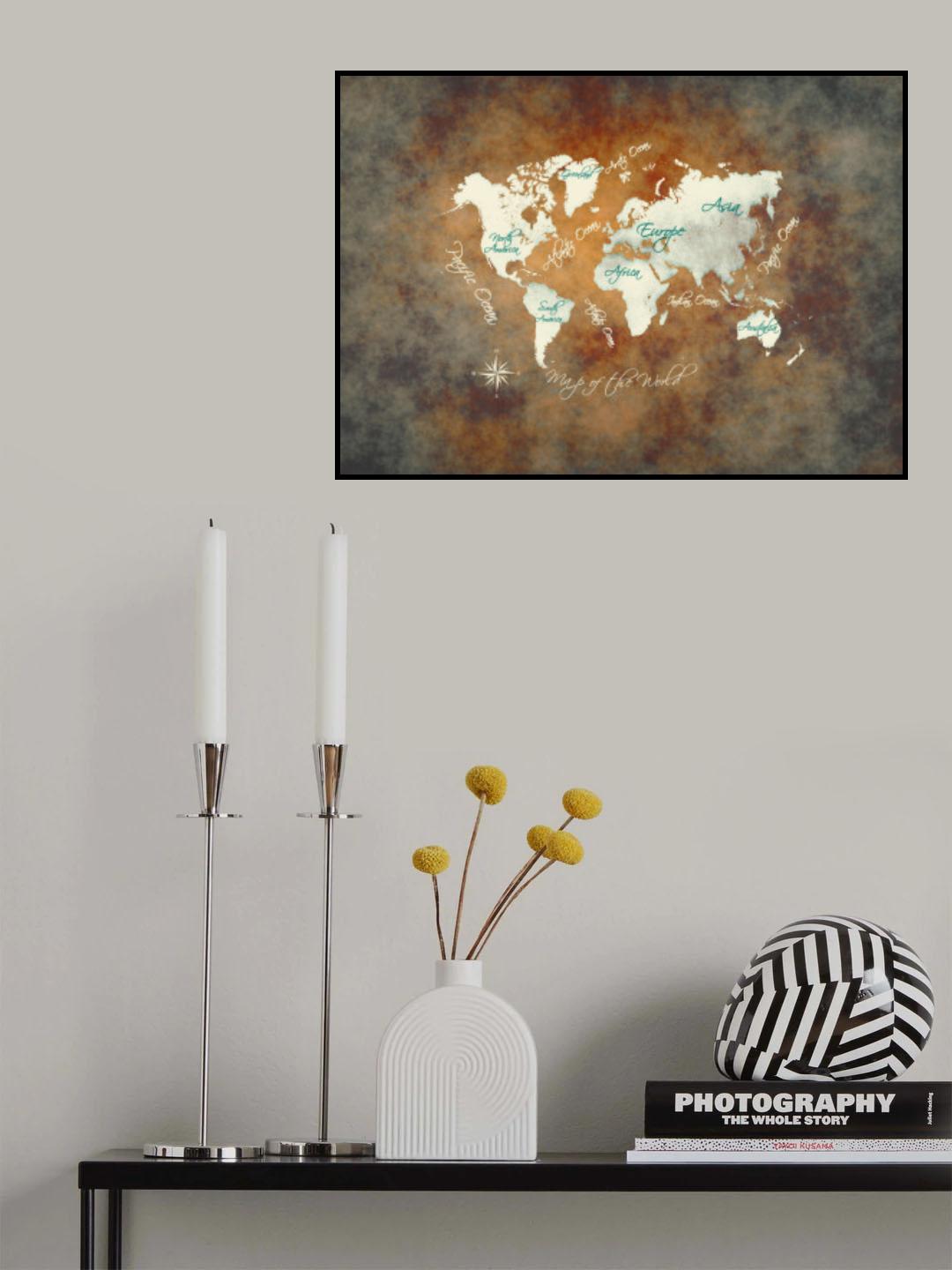 World map 36 Poster och Canvastavla