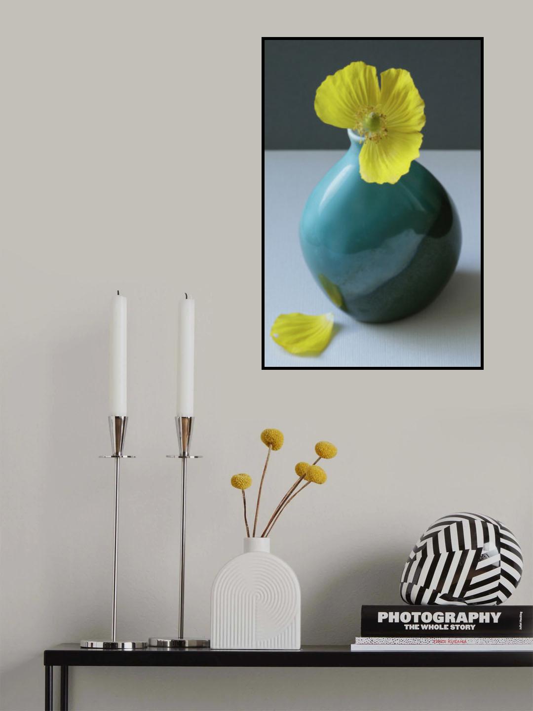 Yellow Welsh Poppy Still Life Closeup Poster och Canvastavla