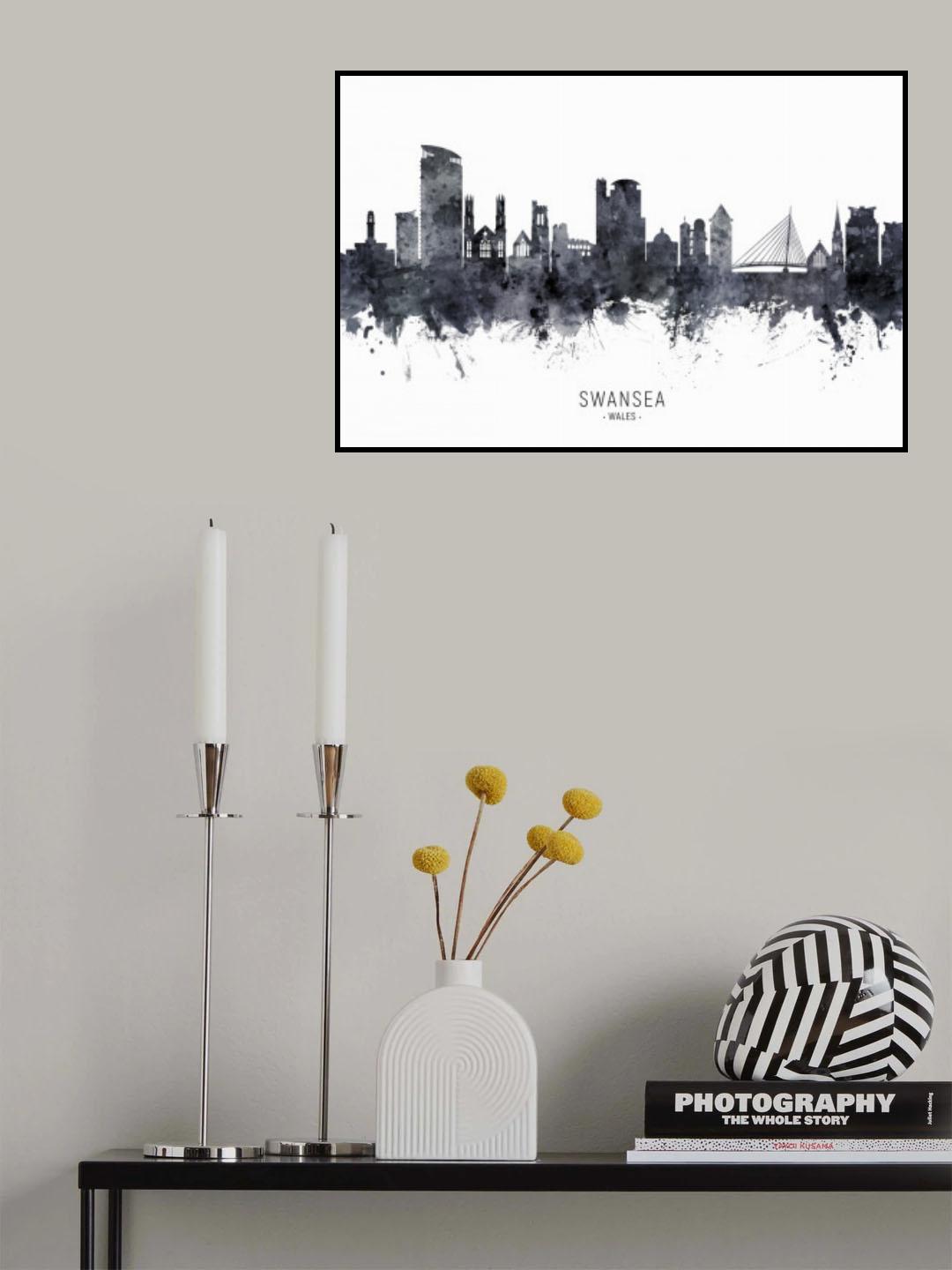 Swansea Wales Skyline Poster och Canvastavla