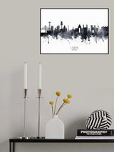 Lisbon Portugal Skyline Poster och Canvastavla