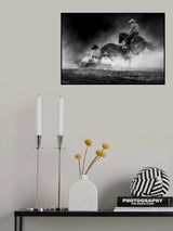 Steer Wrestling in the Light Poster och Canvastavla