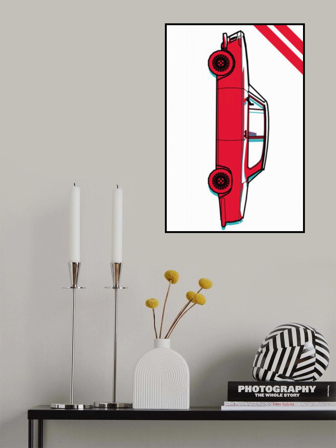 Red Car Poster och Canvastavla