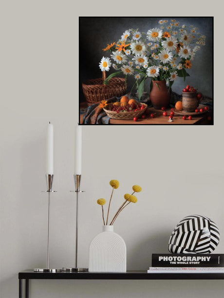 Still life with a bouquet of daisies Poster och Canvastavla